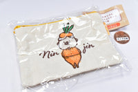 Marutto Ojisan Mokomoko Embroidery Pouch [4.Carrot]