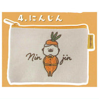 Marutto Ojisan Mokomoko Embroidery Pouch [4.Carrot]