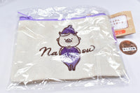 Marutto Ojisan Mokomoko Embroidery Pouch [5.Eggplant]