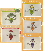 Marutto Ojisan Mokomoko Embroidery Pouch [All 5 type set(Full Complete)]
