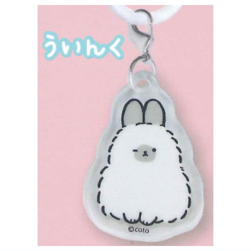Yurufuwausagino Mejirushi Acrylic Charm [3.Wink]