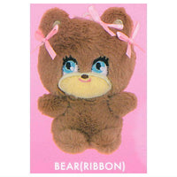 foxy illustrations mini stuffed toy with ball chain [4.BEAR(RIBBON)]