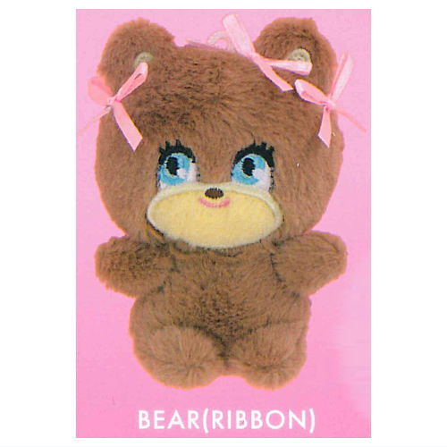 foxy illustrations mini stuffed toy with ball chain [4.BEAR(RIBBON)]
