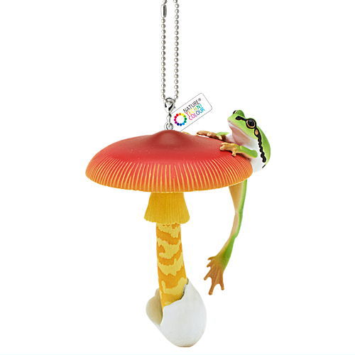 Nature Techni colour MONO PLUS Mushroom and tree frog figure mascot and ball chain Part.2 [7.Tamagodake and tree frog (ball chain)]
