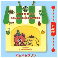 SWIMMERxSANRIO CHARACTERS Ouchidehokkori! Acrylic keychain [6.Pompompurin]