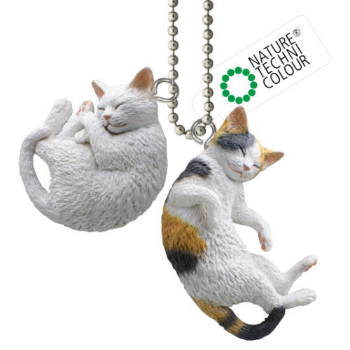 Nature Techni colour MONO PLUS Cat Ball Chain Mascot [5.White kitten & Mike kitten]