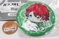 Colorful peach petattonejimaki embroidered tin badge [1.JPAPA]