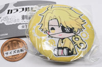 Colorful peach petattonejimaki embroidered tin badge [4.Tattsun]