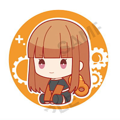 Colorful peach petattonejimaki embroidered tin badge [7.Eto]