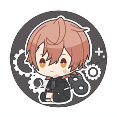 Colorful peach petattonejimaki embroidered tin badge [8.Uri]