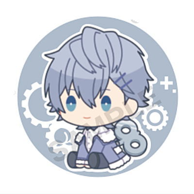 Colorful peach petattonejimaki embroidered tin badge [9.Hiro]