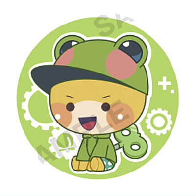 Colorful peach petattonejimaki embroidered tin badge [11.Siva]
