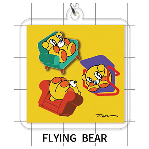Trampoline Funny Characters Acrylic Keychain [4.FLYING BEAR]