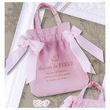Maison de FLEUR Double Ribbon Gathered Tote Bag Keychain [1.Pink]