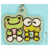 Kerokerokeroppi x pickles the frog Mejirushi Rubber Charm [2.Hokkori]