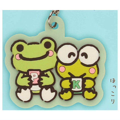 Kerokerokeroppi x pickles the frog Mejirushi Rubber Charm [2.Hokkori]