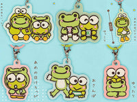 Kerokerokeroppi x pickles the frog Mejirushi Rubber Charm [All 6 type set(Full Complete)]