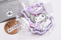 My Melody Kuromi White & Black Angel Rubber Charm [5.Kuromi (plush toy)]