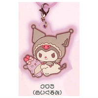 My Melody Kuromi White & Black Angel Rubber Charm [5.Kuromi (plush toy)]