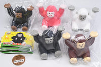 Uhouho Gorilla Gori-kun Mukimuku Rubber Figure [All 5 type set(Full Complete)]