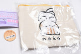Fuwafuwa animal mokomoko embroidered pouch [4.Cat (Goron)]