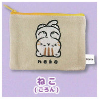 Fuwafuwa animal mokomoko embroidered pouch [4.Cat (Goron)]