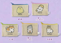Fuwafuwa animal mokomoko embroidered pouch [All 5 type set(Full Complete)]