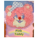 Sleepy Teddy Plush Pouch [3.Pink Teddy]