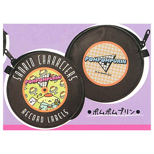 Sanrio Characters Record-style Flat Pouch [5.Pompompurin]