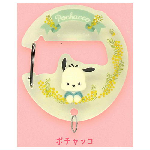 Sanrio Characters Flower Language Design Acrylic Carabiner [5.Pochacco]