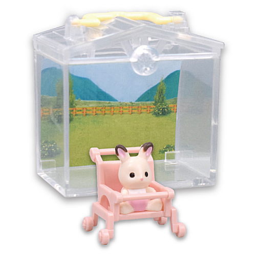 Sylvanian Families Decorative Baby House and Garden [1.Baby House Chocolate Rabbit Baby (Breeze) & Stroller]