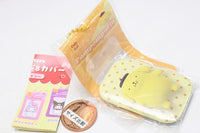 Sanrio Characters Square Can Badge & Cover Doll Box Design [3.Pompompurin]