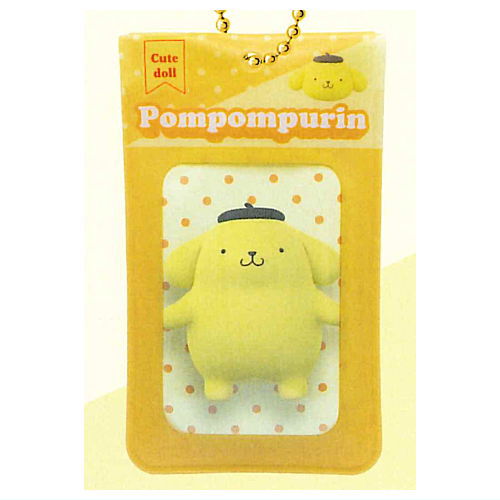 Sanrio Characters Square Can Badge & Cover Doll Box Design [3.Pompompurin]