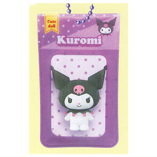 Sanrio Characters Square Can Badge & Cover Doll Box Design [5.Kuromi]