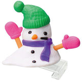 Snowman noodle clip [1.Melted snowman (green knit hat)]