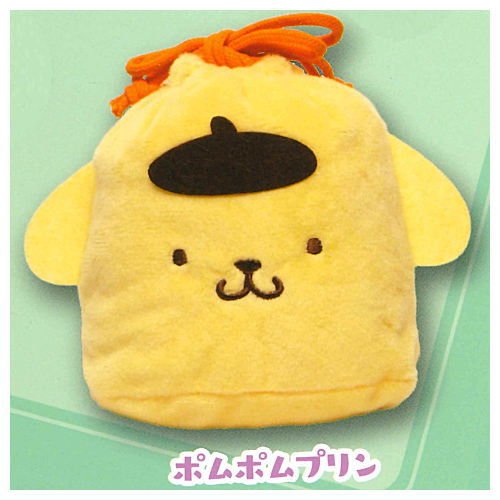 Sanrio Characters Fuwafuwa Face Kinchaku [6.Pompompurin]