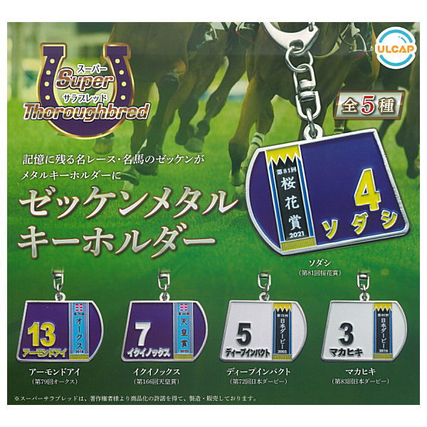 Super Thoroughbred Series Bib Metal Keychain [All 5 type set(Full Complete)]