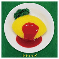Hokkori Shokudo Omelette Rice Keychain [1.Ketchup]