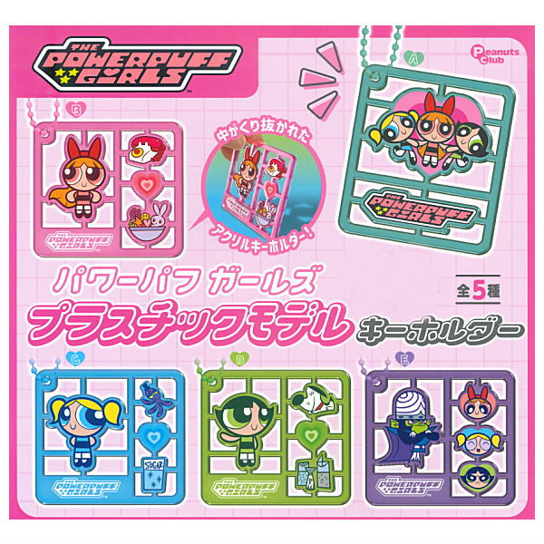 Powerpuff girls Plastic Model Keychain [All 5 type set(Full Complete)]