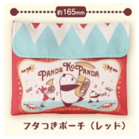 Panda Kopanda pouch and kinchaku collection [5.Pouch with Lid (Red)]