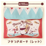 Panda Kopanda pouch and kinchaku collection [5.Pouch with Lid (Red)]
