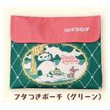 Panda Kopanda pouch and kinchaku collection [6.Pouch with Lid (Green)]