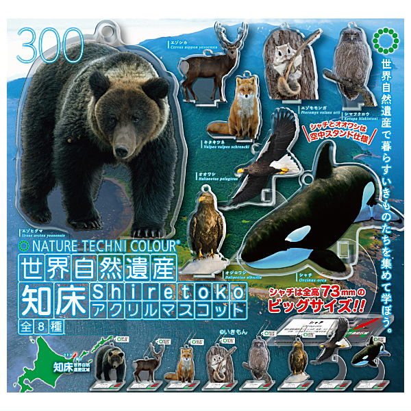 Nature Techni Colour World Natural Heritage Shiretoko Acrylic Mascot [All 8 type set (Full Complete)]