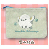 Fuku Fuku Shimaenaga Mokomoko embroidered pouch [2.Snowflake]