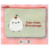Fuku Fuku Shimaenaga Mokomoko embroidered pouch [3.Akaimi]