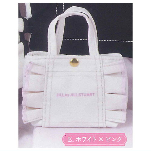 JILL by JILL STUART Mini Frill Tote Bag Keychain Part.2 [5.White x Pink]