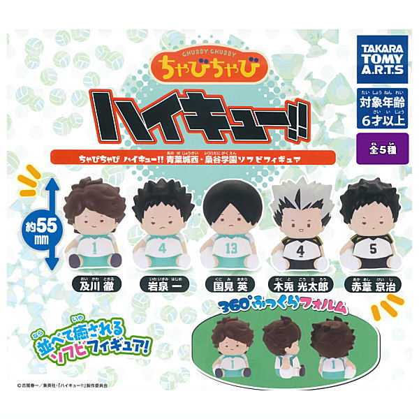 Chubby Chubby Haikyuu!! Aoba Johsai Fukurodani Academy Sofubi Figure [All 5 type set(Full Complete)]
