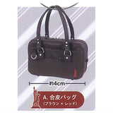 EASTBOY Mini Synthetic leather bag & Loafer Key Holder [1.Synthetic leather bag (brown x red)]