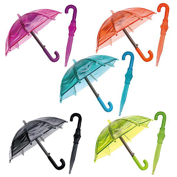 Small umbrella Clear Part.3 [Assorted 5 type set (1.Grape/2.Orange/3.Mint/4.Black/5.Lime)]