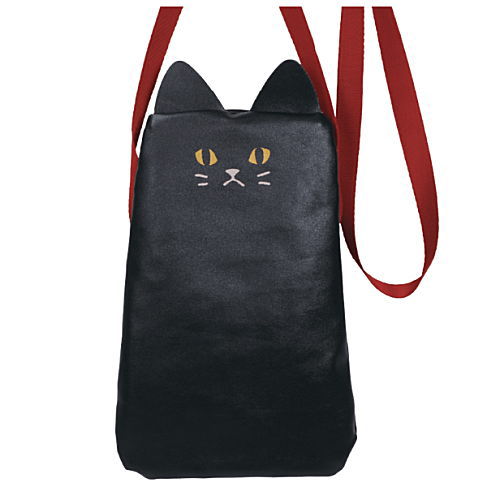 Black cat odekake pouch white cat moissho [1.Smartphone shoulder bag]